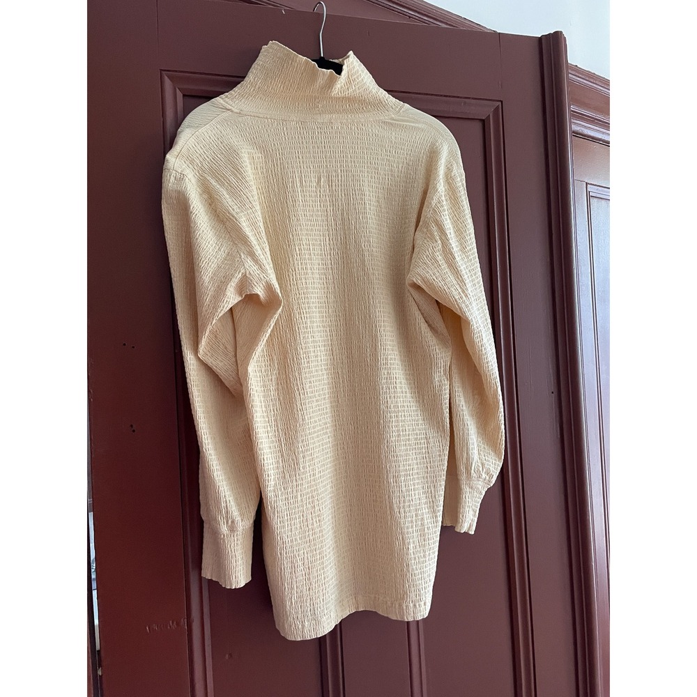 Uniqlo U Lemaire Womens XXS Cream Textured Mock Neck Long Sleeve Top 435425 - Picture 4 of 4